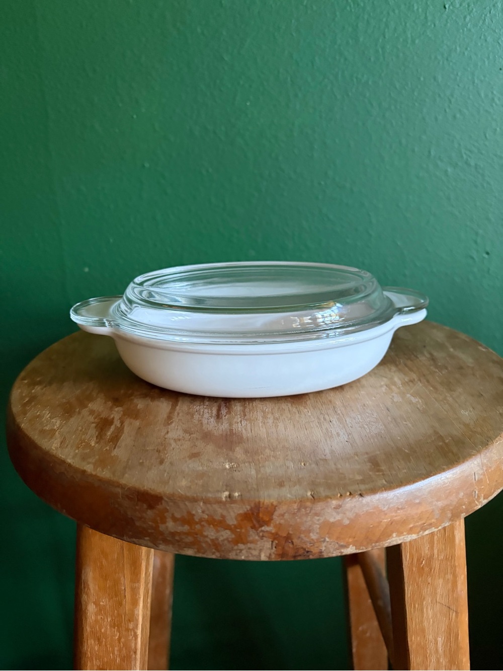 Pyrex Visions mini Casserole Dish V-14-B in White w/ Lid